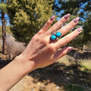 Turquoise and sterling silver ring